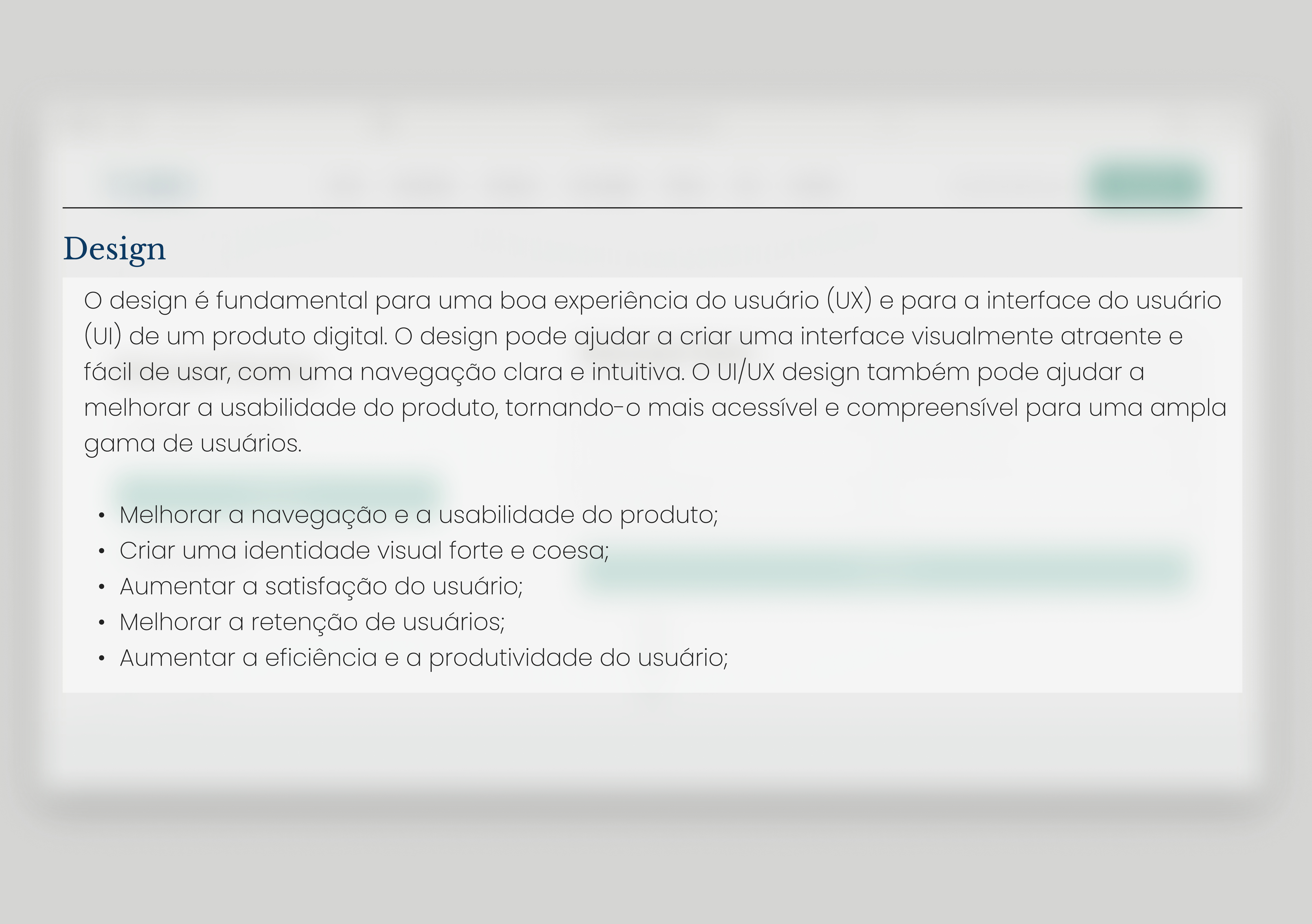 Design: A importância do design pra deixar a interface intuitiva e com a cara do cliente.